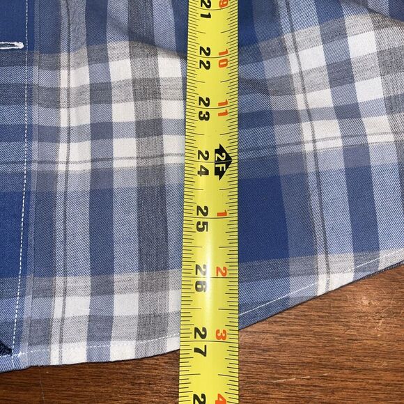 UNTUCKit Mens Long Sleeve button shirt Cotton Plaid Gray/Blue M Medium - Picture 5 of 6